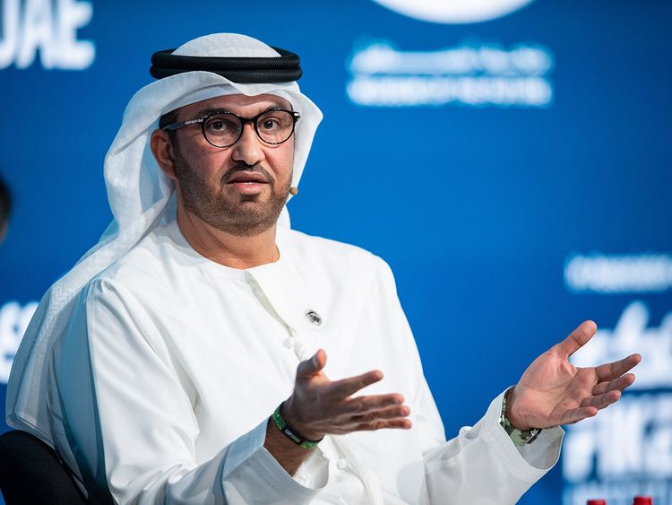 COP28 President-Designate Dr Sultan Ahmed Al Jaber at the ‘Countdown to COP28’ discussion at the Museum of the Future in Dubai on Saturday Image Credit: Supplied