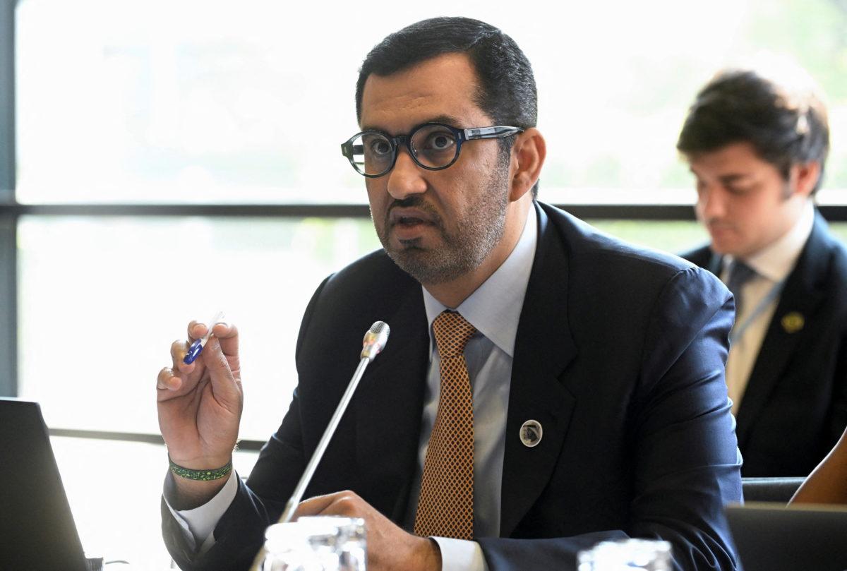 U.A.E. Industry Minister Sultan Al Jaber speaks during the Bonn Climate Change Conference in Bonn, Germany, June 8, 2023. REUTERS/Jana Rodenbusch