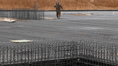 Steel mesh at a construction site in Riyadh. PIF and Sabic plan to create a 'national champion' for steel