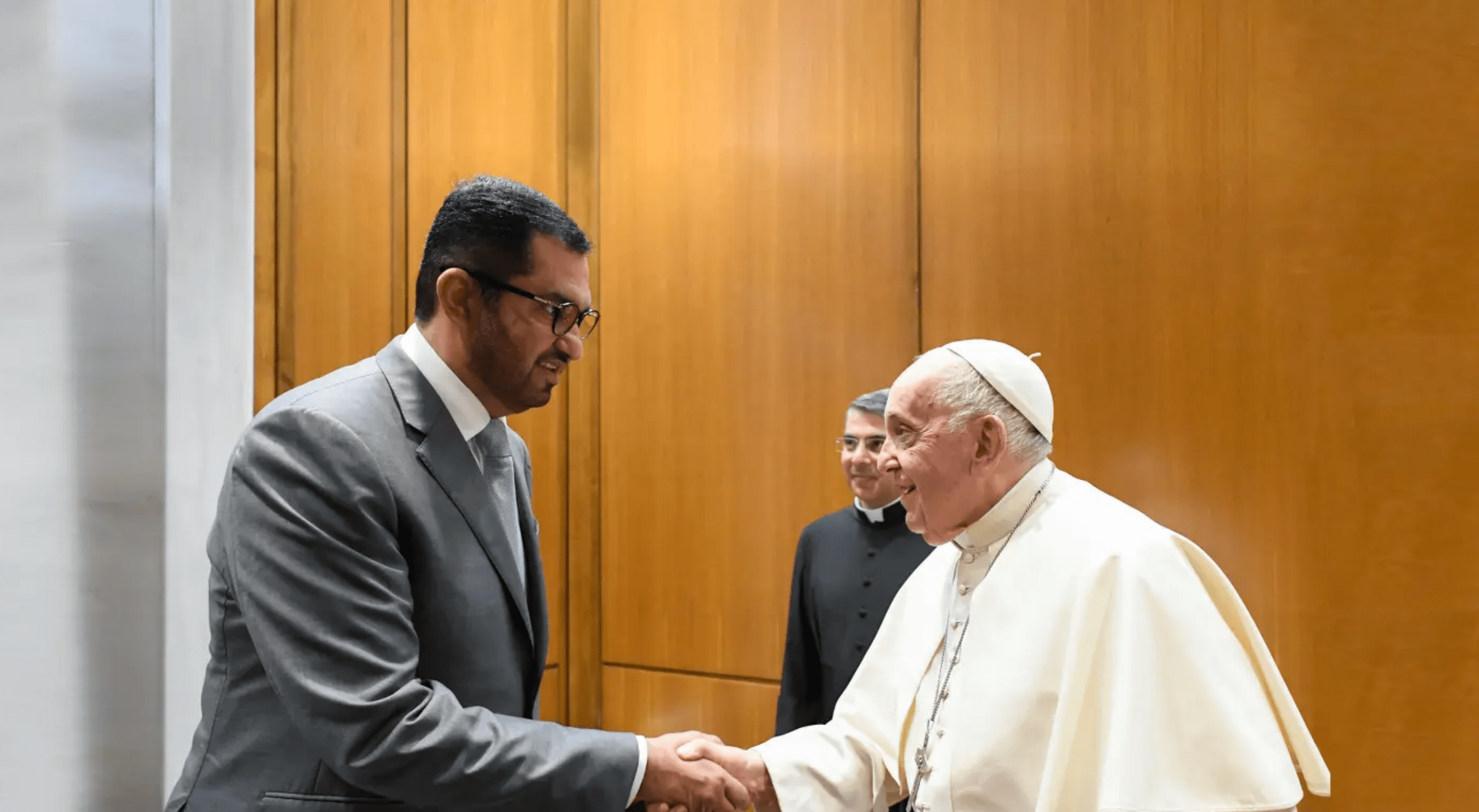 Dr. Sultan Al Jaber, President-Designate of COP28 UAE, met with Pope Francis, the head of the Catholic Church, to discuss the crucial role of faith leaders in advancing the climate agenda at COP28. source: Cop28.com