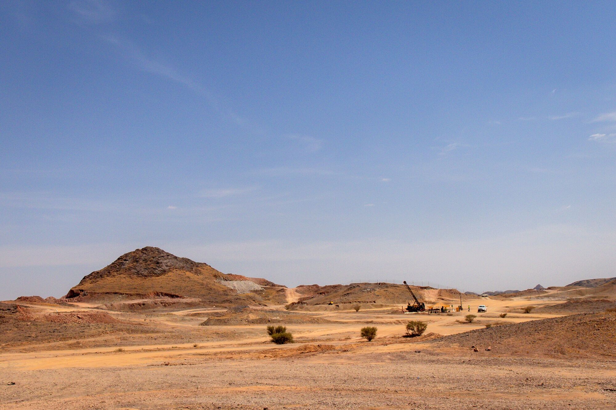 The drill site at the new zinc and copper open-pit mine about 200 kilometers (125 miles) west of Riyadh.Photographer: Tasneem Alsultan/SAUDI MINING Source: Bloomberg.com