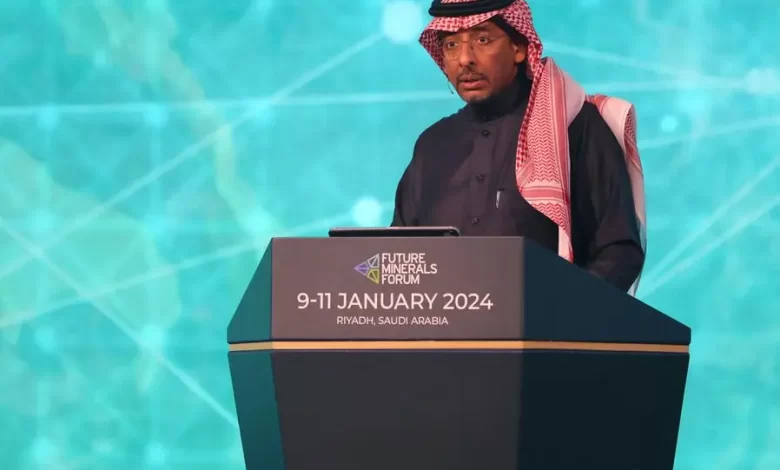 Saudi Mining and Industry Minister Bandar Al-Khorayef addresses the Future Mineral Forum in Riyadh on January�10,�2024. (Photo by Fayez Nureldine / AFP) Agence France-Presse (AFP)/AFP Source: Zawya.com