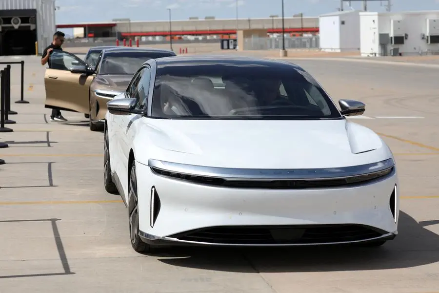 FILE PHOTO: People test drive Dream Edition P and Dream Edition R electric vehicles at the Lucid Motors plant in Casa Grande, Arizona, U.S. September 28, 2021. REUTERS/Caitlin O'Hara/File Photo Image used for illustrative purpose. Reuters Source: Zawya.com