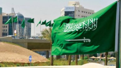 The Saudi flag. Asharq Al-Awsat